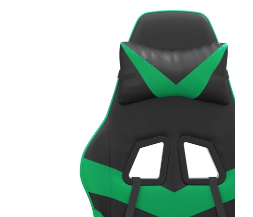 Silla gaming giratoria cuero sintético negro y verde