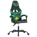 Silla gaming giratoria cuero sintético negro y verde