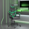 Silla gaming giratoria cuero sintético negro y verde