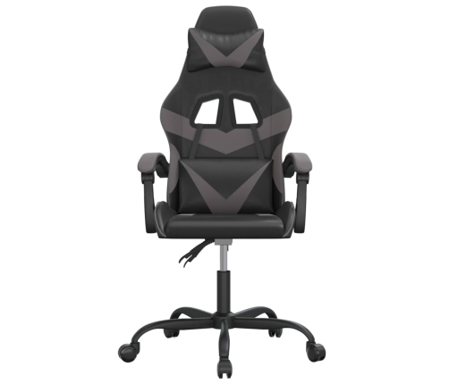 Silla gaming giratoria cuero sintético negro y gris