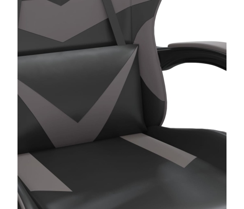 Silla gaming giratoria cuero sintético negro y gris