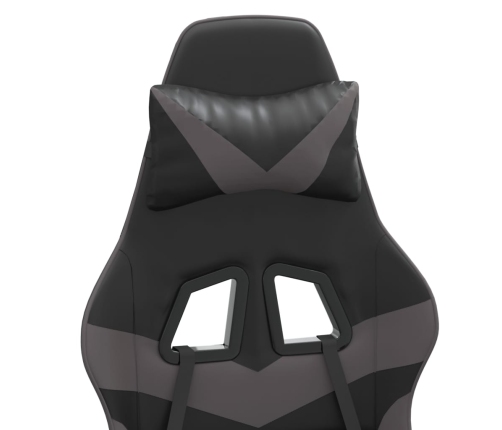 Silla gaming giratoria cuero sintético negro y gris