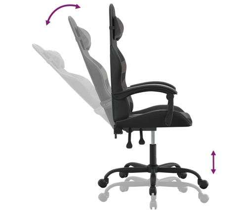 Silla gaming giratoria cuero sintético negro y gris