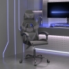 Silla gaming giratoria cuero sintético negro y gris