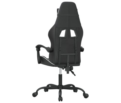 Silla gaming giratoria cuero sintético negro y blanco