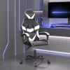 Silla gaming giratoria cuero sintético negro y blanco