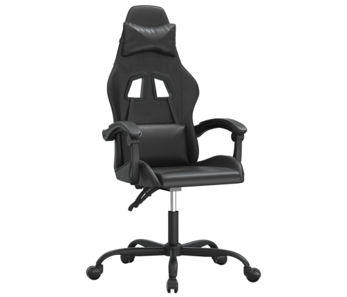 Silla gaming giratoria cuero sintético negro