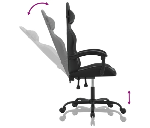 Silla gaming giratoria cuero sintético negro