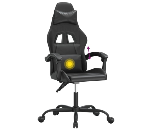 Silla gaming giratoria cuero sintético negro