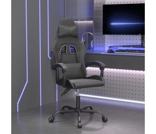 Silla gaming giratoria cuero sintético negro