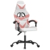 Silla gaming giratoria cuero sintético blanco y rosa