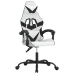 Silla gaming giratoria cuero sintético blanco y negro