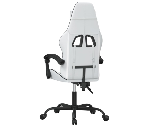 Silla gaming giratoria cuero sintético blanco y negro