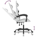 Silla gaming giratoria cuero sintético blanco y negro