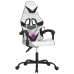 Silla gaming giratoria cuero sintético blanco y negro