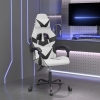 Silla gaming giratoria cuero sintético blanco y negro