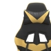 Silla gaming giratoria reposapiés cuero sintético negro dorado