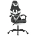 Silla gaming giratoria reposapiés cuero sintético negro blanco