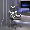 Silla gaming giratoria reposapiés cuero sintético negro blanco