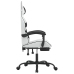 Silla gaming giratoria reposapiés cuero sintético blanco negro