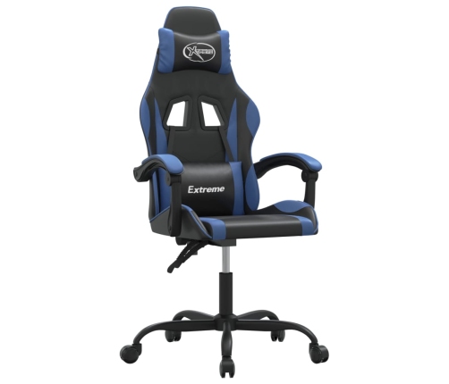 Silla gaming giratoria cuero sintético negro y azul