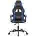 Silla gaming giratoria cuero sintético negro y azul