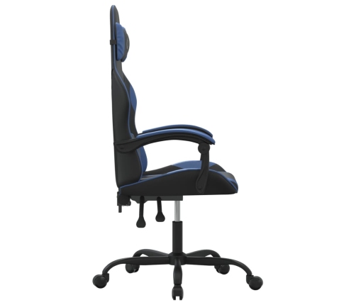 Silla gaming giratoria cuero sintético negro y azul