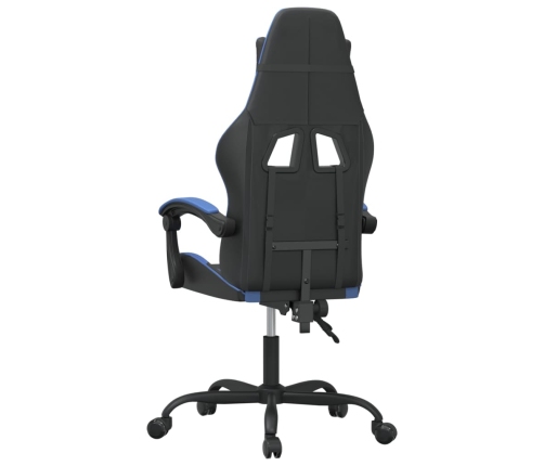 Silla gaming giratoria cuero sintético negro y azul