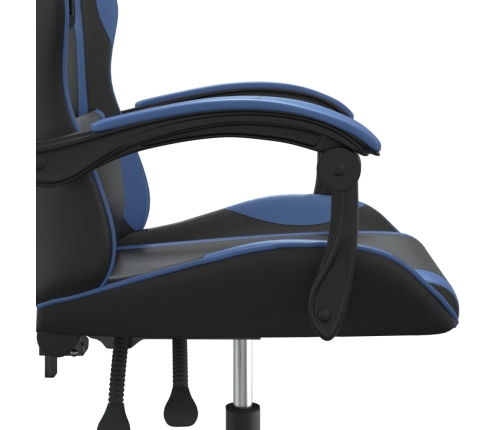 Silla gaming giratoria cuero sintético negro y azul