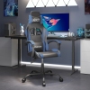 Silla gaming giratoria cuero sintético negro y azul