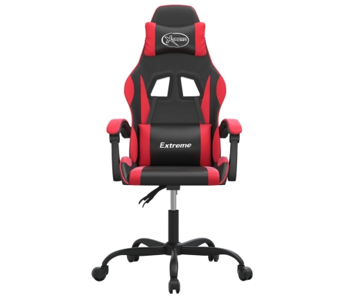 Silla gaming giratoria cuero sintético negro y rojo