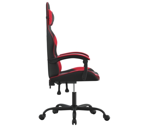 Silla gaming giratoria cuero sintético negro y rojo