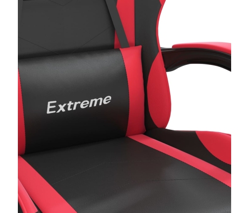 Silla gaming giratoria cuero sintético negro y rojo