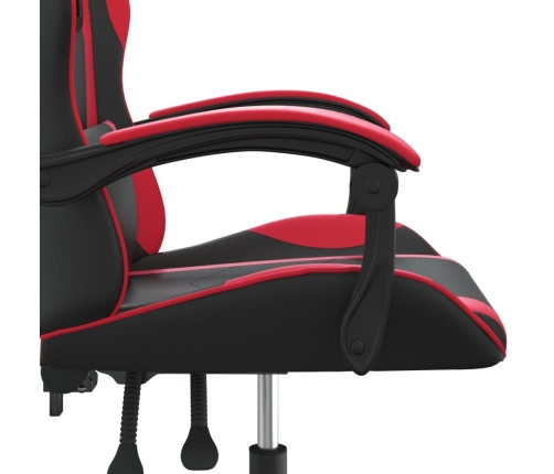 Silla gaming giratoria cuero sintético negro y rojo