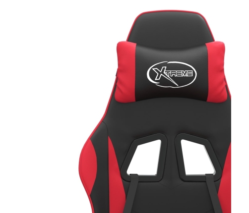 Silla gaming giratoria cuero sintético negro y rojo