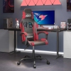 Silla gaming giratoria cuero sintético negro y rojo