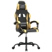 Silla gaming giratoria cuero sintético negro y dorado