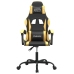 Silla gaming giratoria cuero sintético negro y dorado