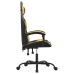 Silla gaming giratoria cuero sintético negro y dorado