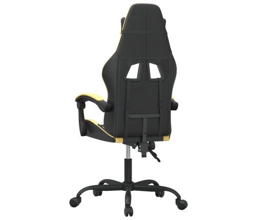 Silla gaming giratoria cuero sintético negro y dorado