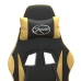 Silla gaming giratoria cuero sintético negro y dorado