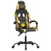 Silla gaming giratoria cuero sintético negro y dorado