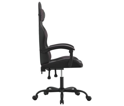 Silla gaming giratoria cuero sintético negro y gris