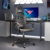 Silla gaming giratoria cuero sintético negro y gris