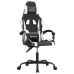 Silla gaming giratoria cuero sintético negro y blanco