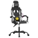 Silla gaming giratoria cuero sintético negro y blanco