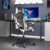 Silla gaming giratoria cuero sintético negro y blanco