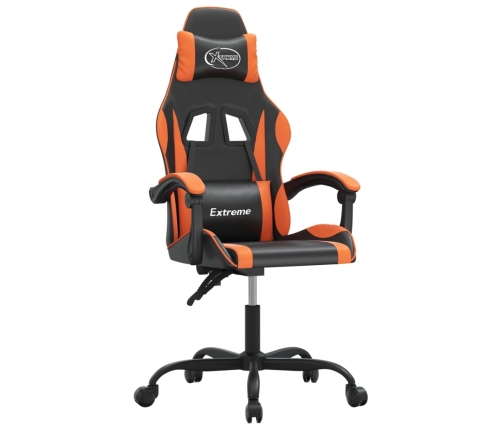 Silla gaming giratoria cuero sintético negro y naranja