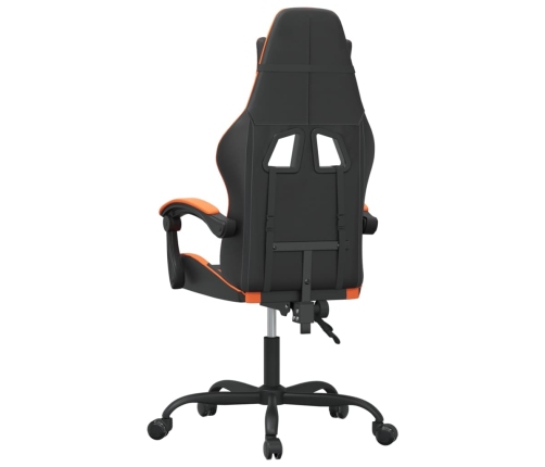 Silla gaming giratoria cuero sintético negro y naranja