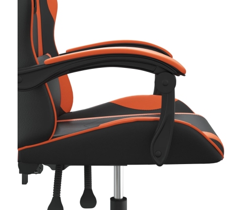 Silla gaming giratoria cuero sintético negro y naranja